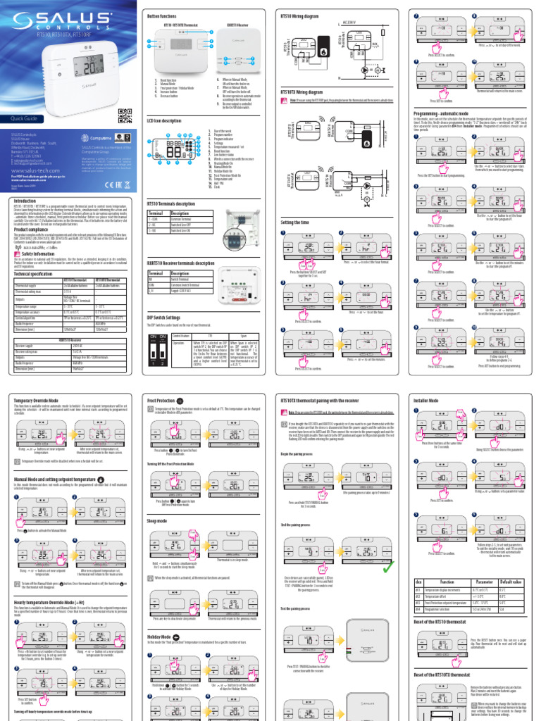 Salus RT510TX Thermostat Guide | PDF | Thermostat | Manufactured Goods