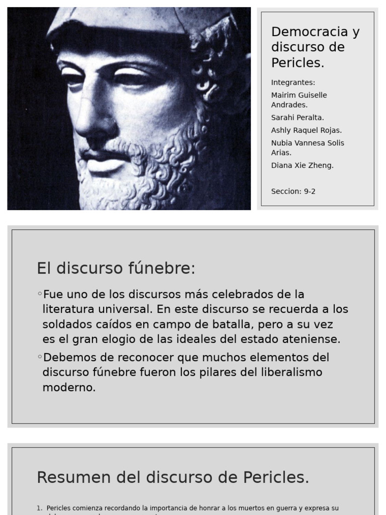 Discurso de Pericles y la Democracia Ateniense | PDF | Democracia ...