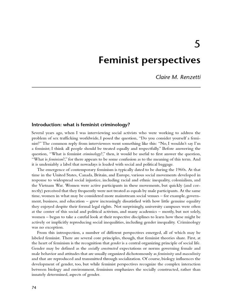 Renzetti, Feminist Perspectives | PDF | Gender Studies | Feminism