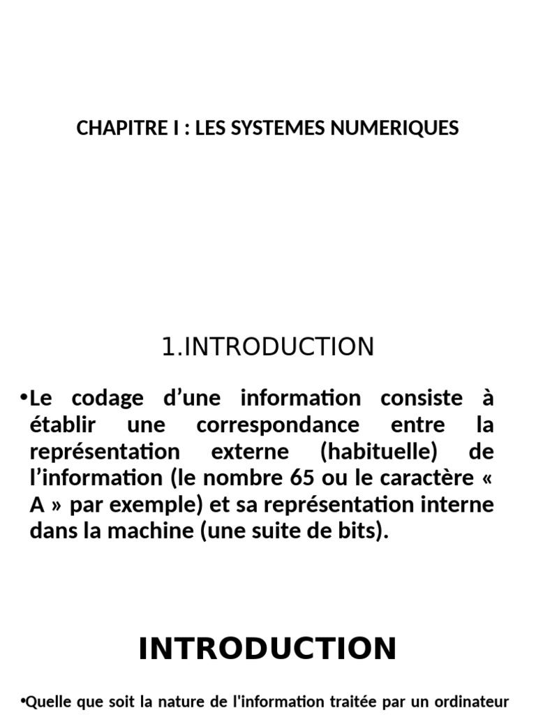 Introduction aux Systèmes Numériques | PDF | Bit | Informatique