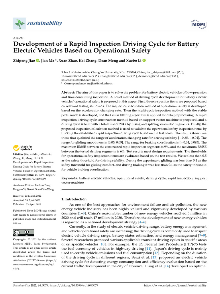 Rapid Inspection Cycle for Electric Vehicles | PDF | Vehicles | Transport