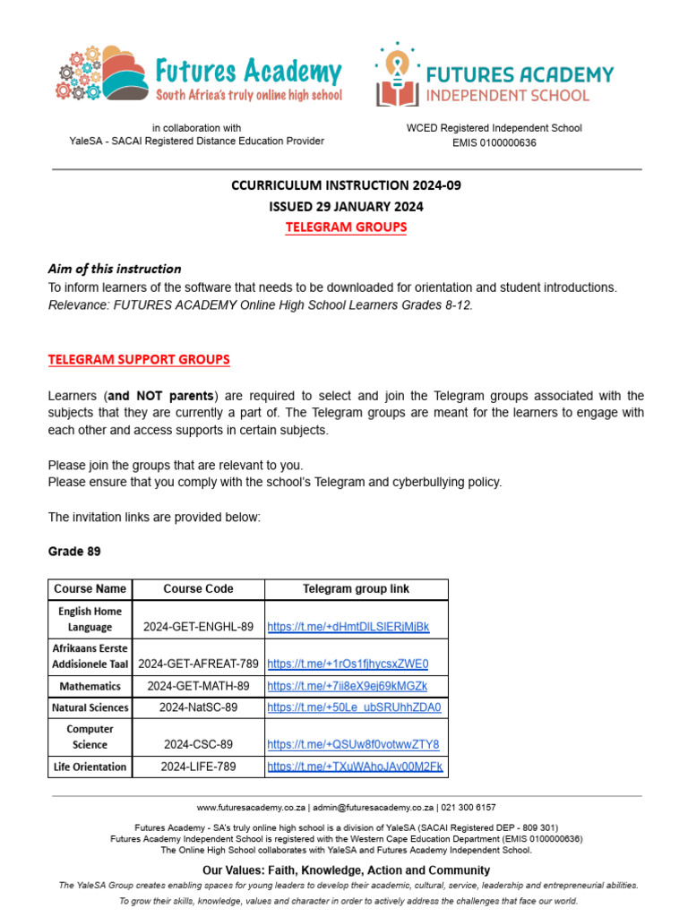 Ci 2024 09 Telegram Groups | PDF | Science