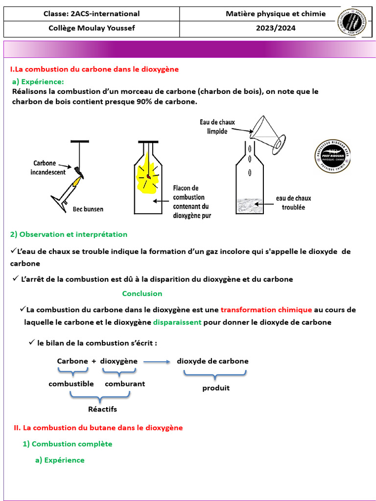 Combustion du carbone et butane | PDF | La combustion | Cigarette