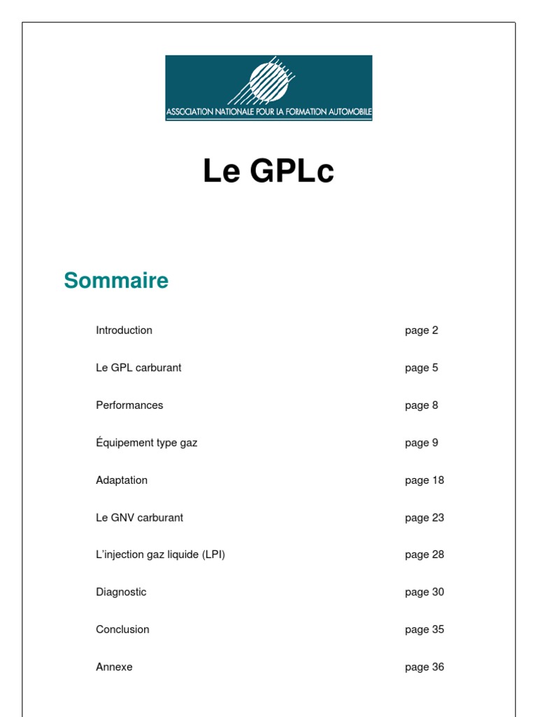 Caractéristiques et Historique du GPLc | PDF