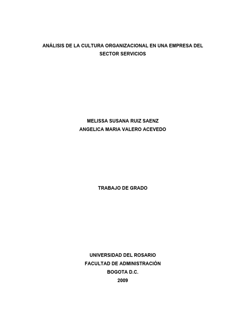 Analisis de La Cultura Organizacional en | PDF