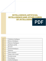 Intelligence, Artificial Intelligence and Other Forms of