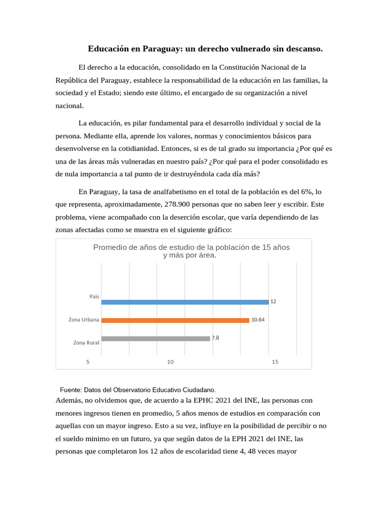 Crisis de la educación en Paraguay | PDF | Paraguay | Salario mínimo