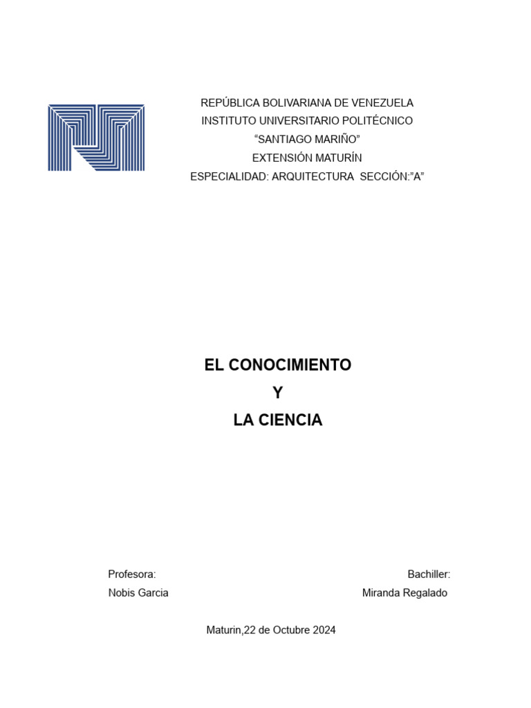 El Conocimiento y La Ciencia | PDF | Conocimiento | Science