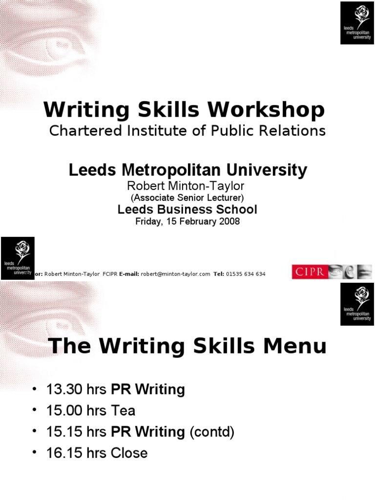 Writing Skills Workshop: Leeds Metropolitan University | PDF ...