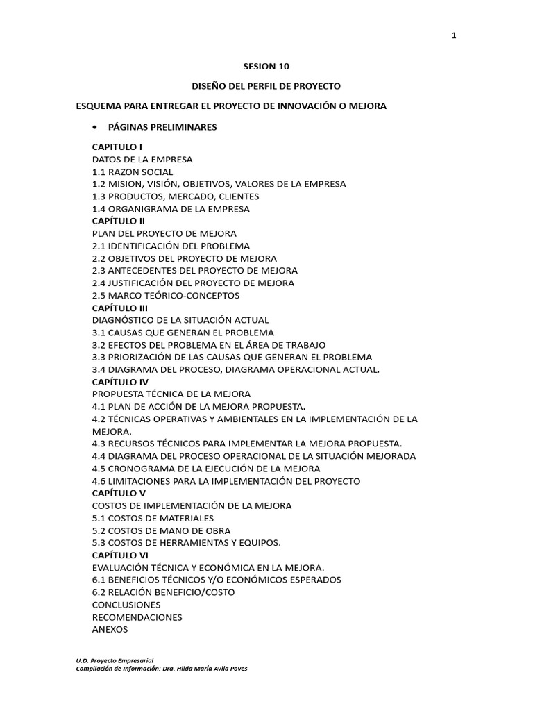 Diseño de Proyecto de Mejora Empresarial | PDF | Business | Economias