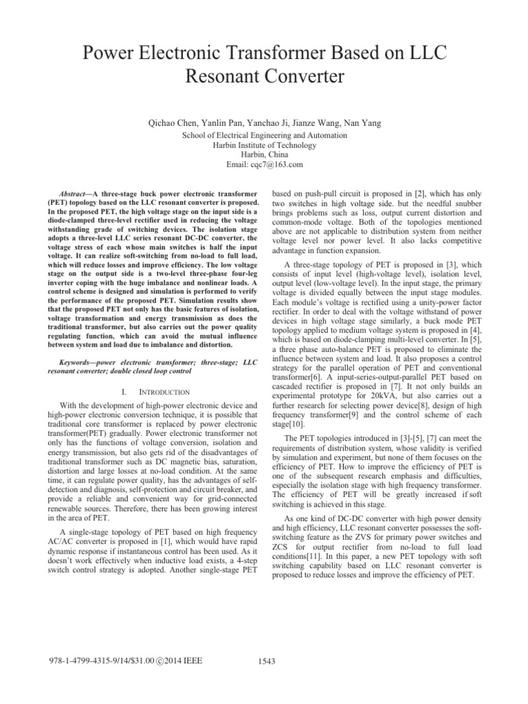 Three-Stage Power Electronic Transformer Design | PDF | Power ...