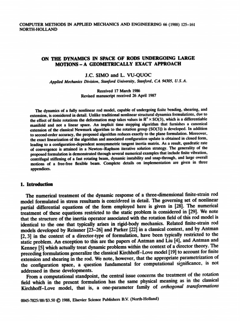 270-On The Dynamics in Space of Rods Undergoing Large Motions - A ...