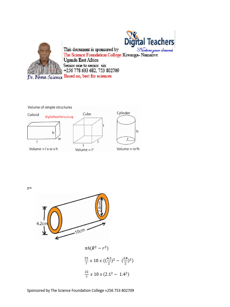 Volume and Capacity Calculations | PDF | Volume | Litre