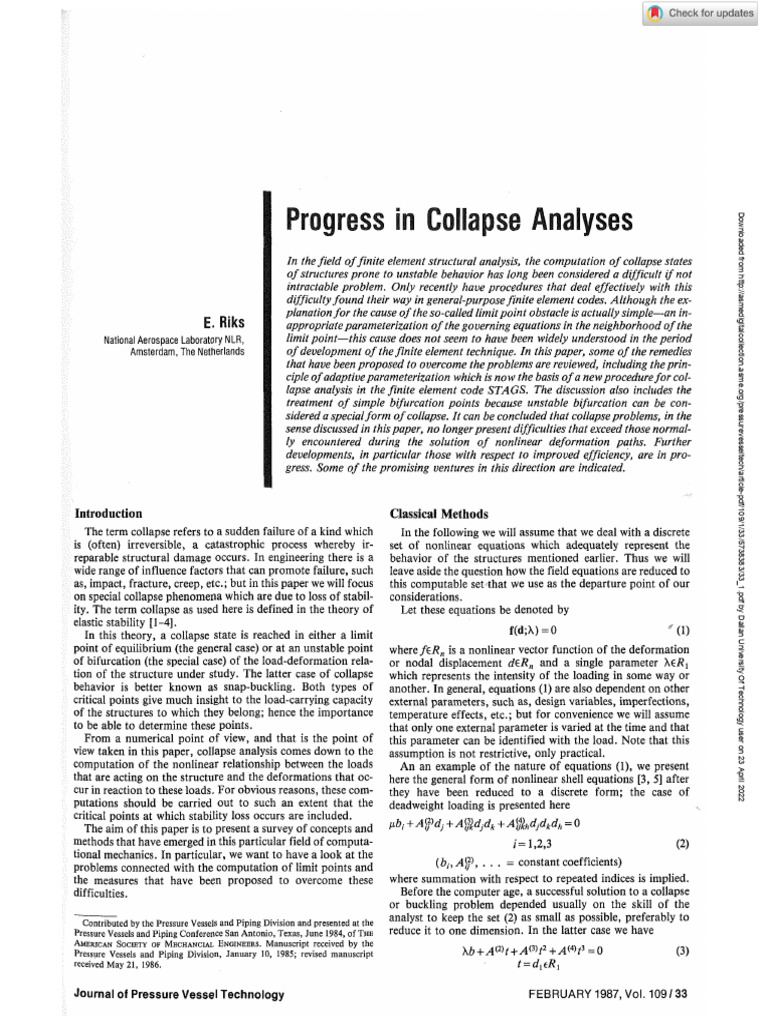 323-Progress in Collapse Analysis | PDF | Mathematical Analysis | Mechanics