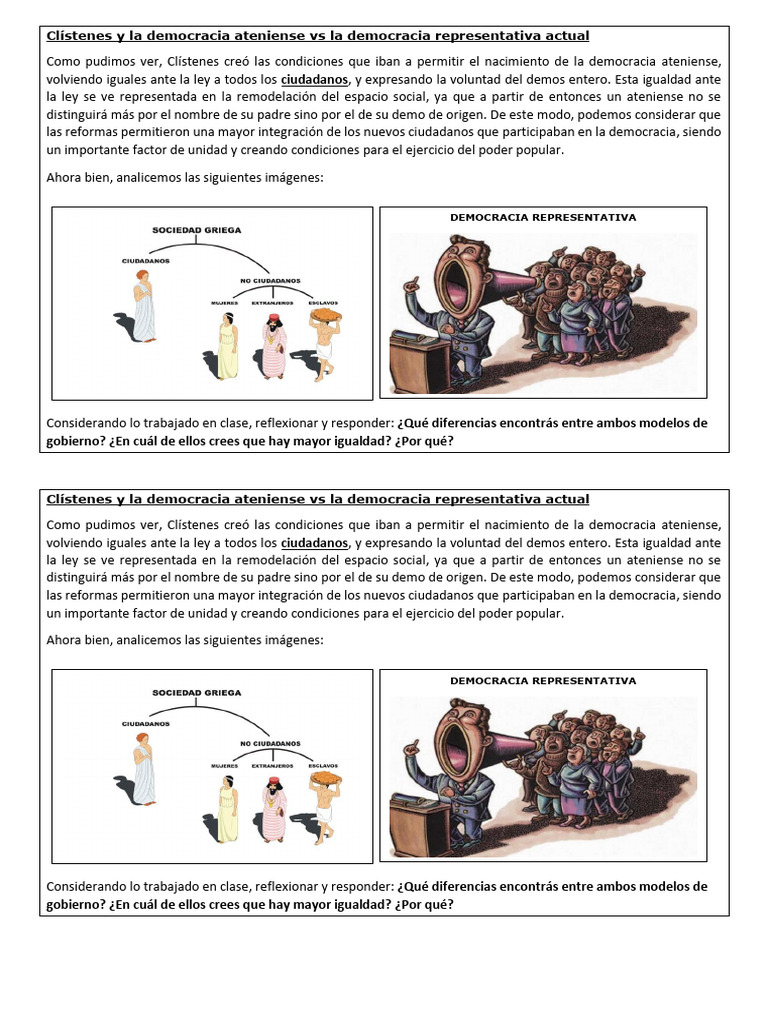 Atenas. Democracia Ateniense y Democracia Representativa | PDF