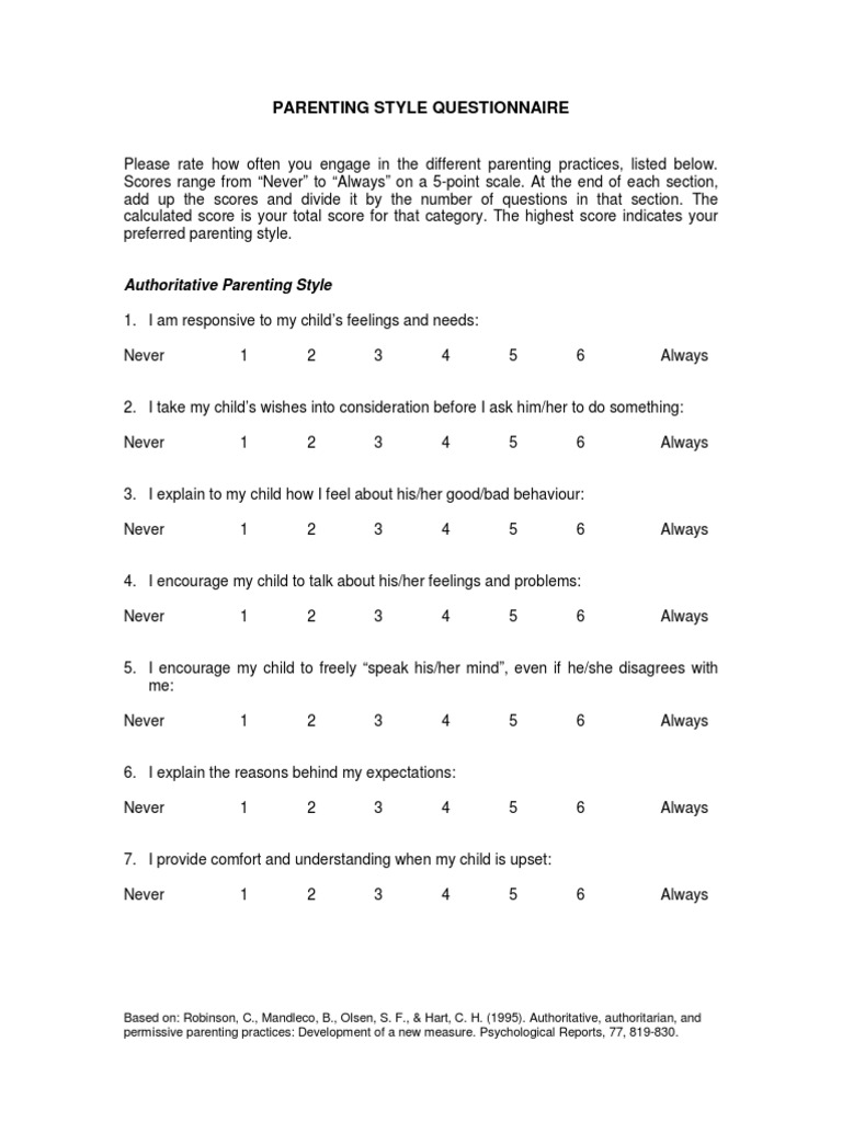 parenting styles research pdf