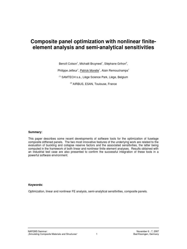 Composite Panel Optimization With Nonlinear Finite Element - 