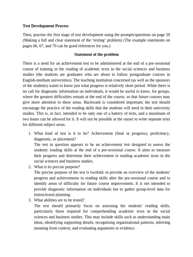 Test Development Process | PDF | Behavior Modification | Human ...