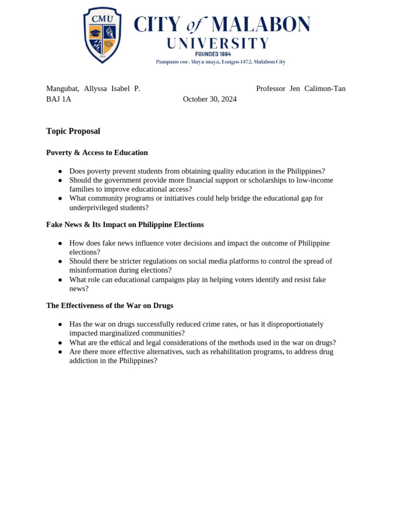 Topic Proposal | PDF | Social Science | Wellness
