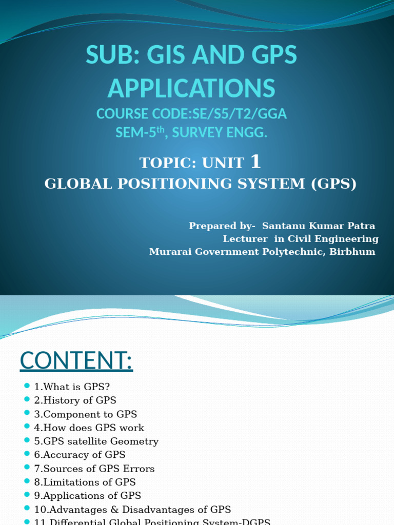 GPS Overview: Benefits and Limitations | PDF | Global Positioning ...