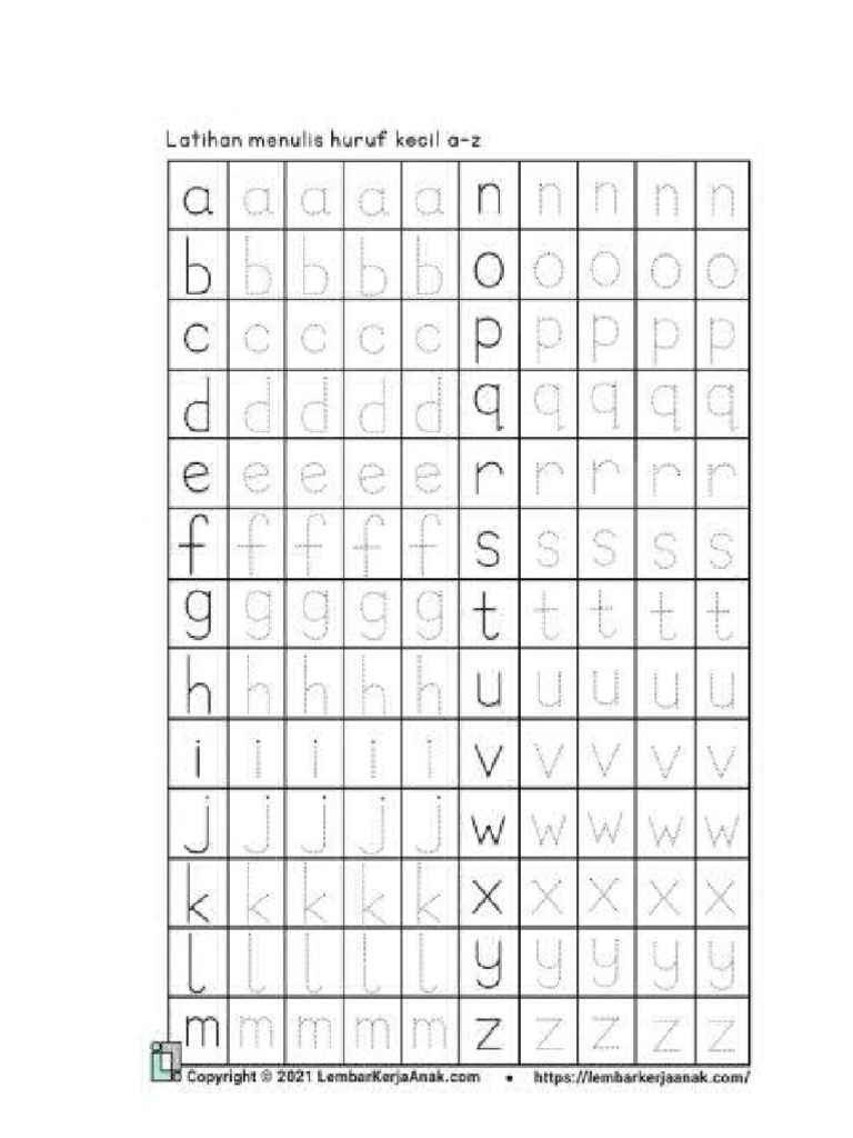 Tracing Huruf PDF Tracing Huruf PDF