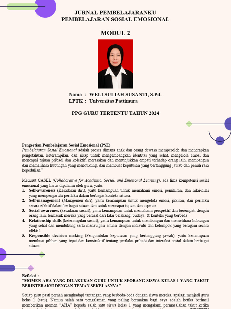 Jurnal Pembelajaran Modul 2-Weli | PDF