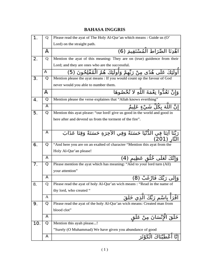 Bahasa Inggris | PDF | Quran | Islam
