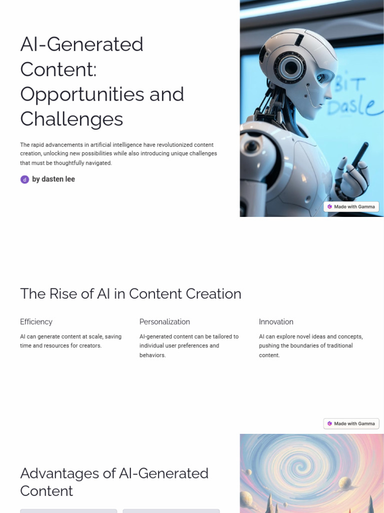 AI Generated Content Opportunities and Challenges | PDF
