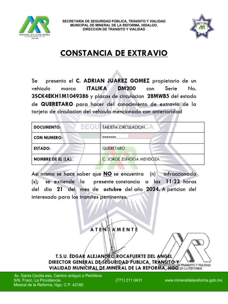 Extravio Moto SR Manuel | PDF