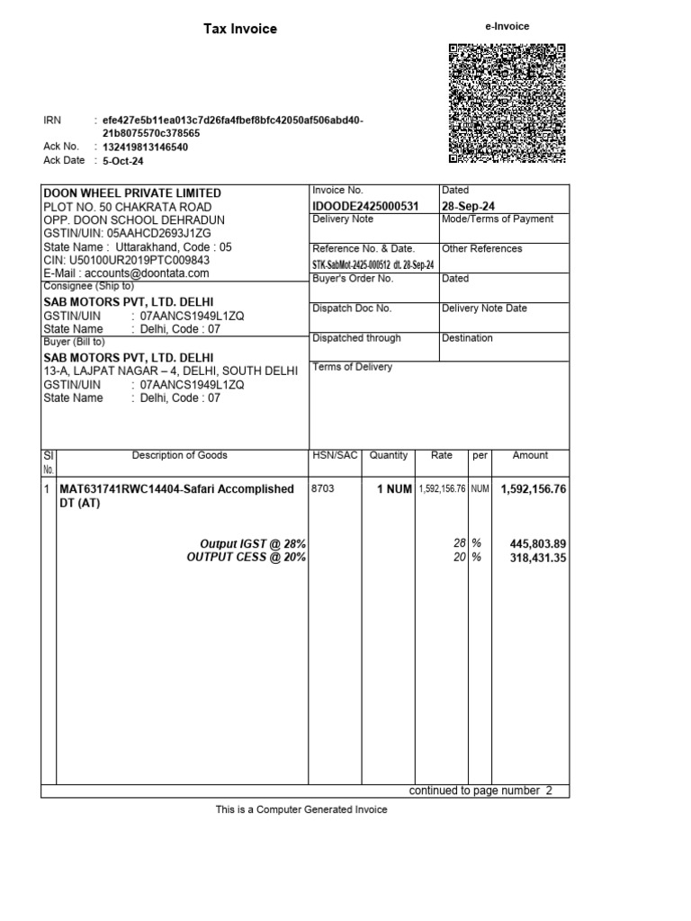 E invoice sab motors pdf public finance taxation