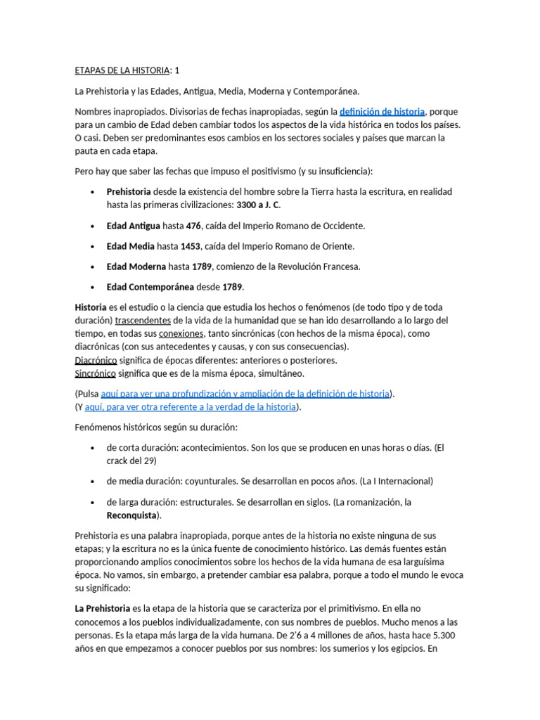 Etapas de La Historia | PDF | Homo | Edades medias