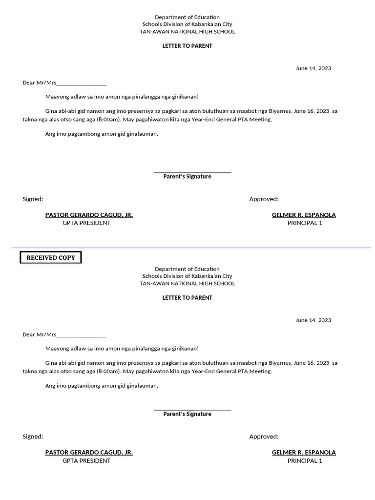 Call Up Slip | PDF