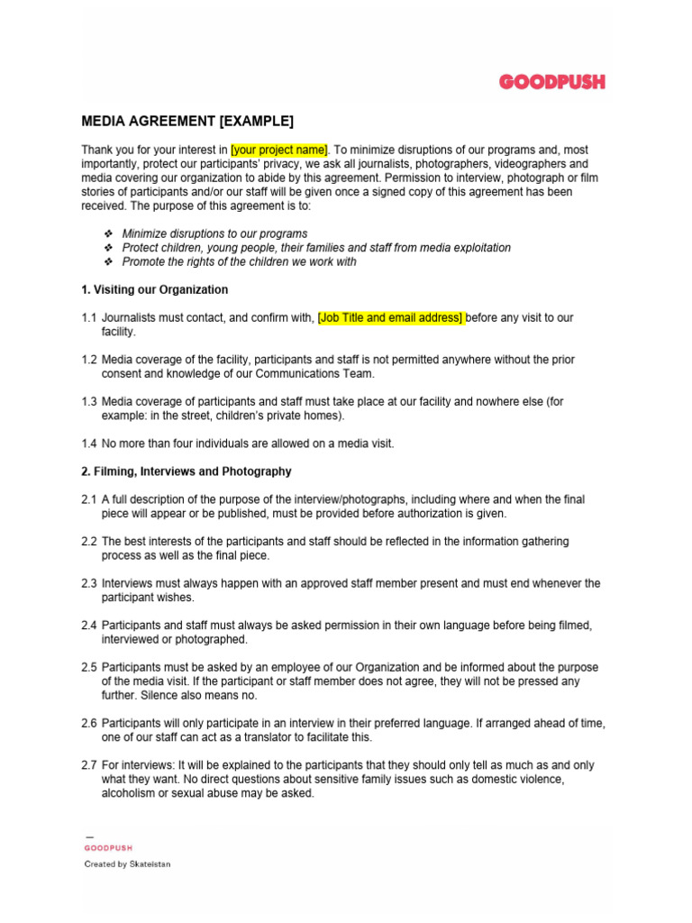 Goodpush - Media Agreement - Example | PDF | Social Media | Popular ...