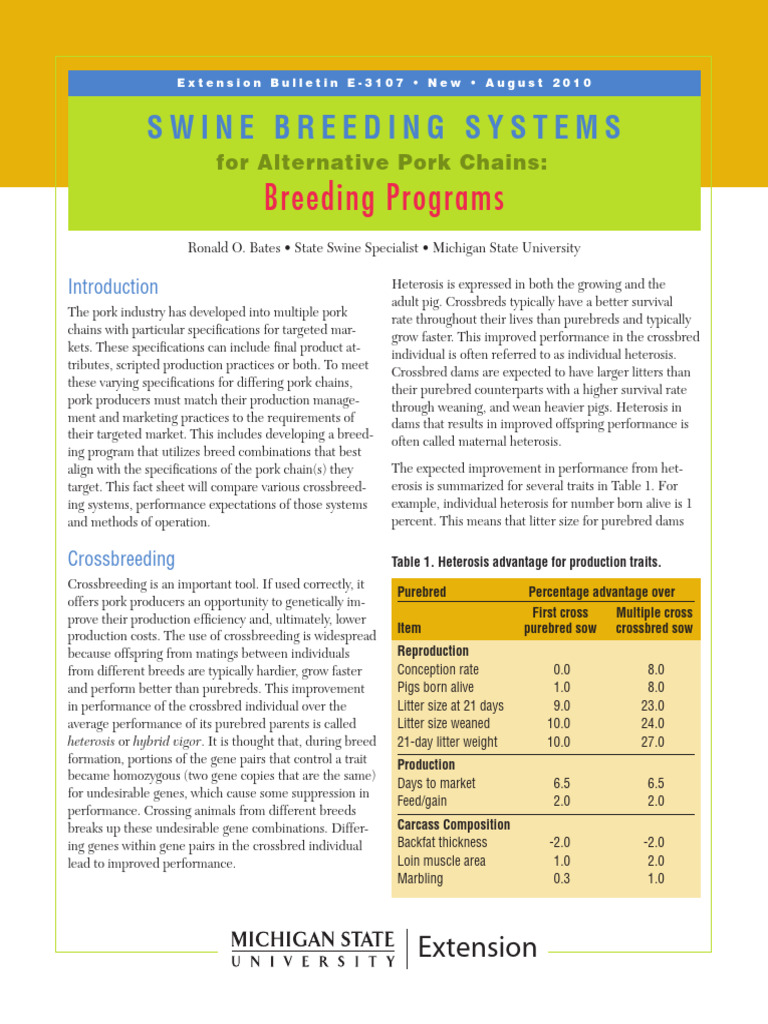 Breeding Programs | PDF | Pig | Livestock
