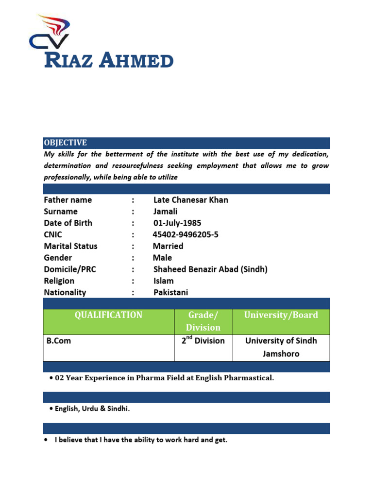 Riaz Ahmed | PDF | Career & Growth