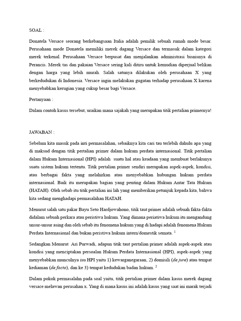 Titik Pertalian Primer Merek Versace | PDF