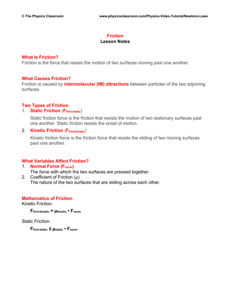 Understanding Friction: Types & Effects | PDF | Science & Mathematics