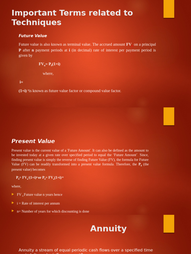 Key Financial Terms: FV, PV, Annuities | PDF