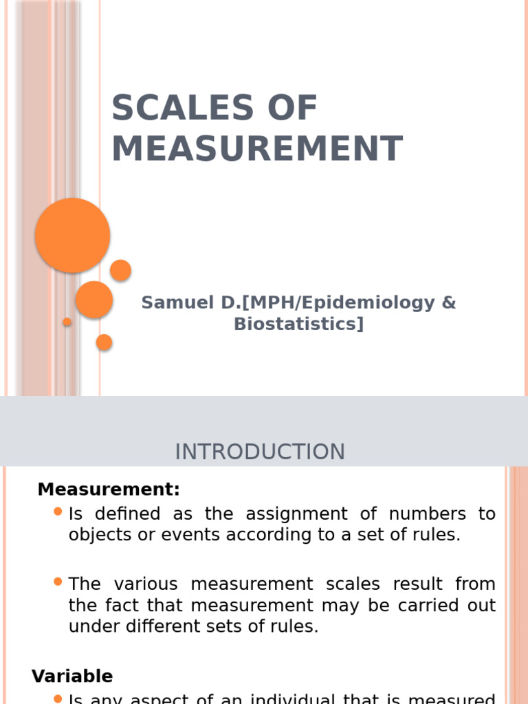 Scales of Measurement | PDF | Level Of Measurement | Measurement