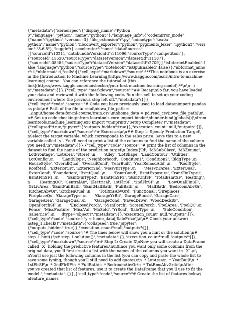 Exercise - First Machine Learning Model | PDF | Metadata | Computing