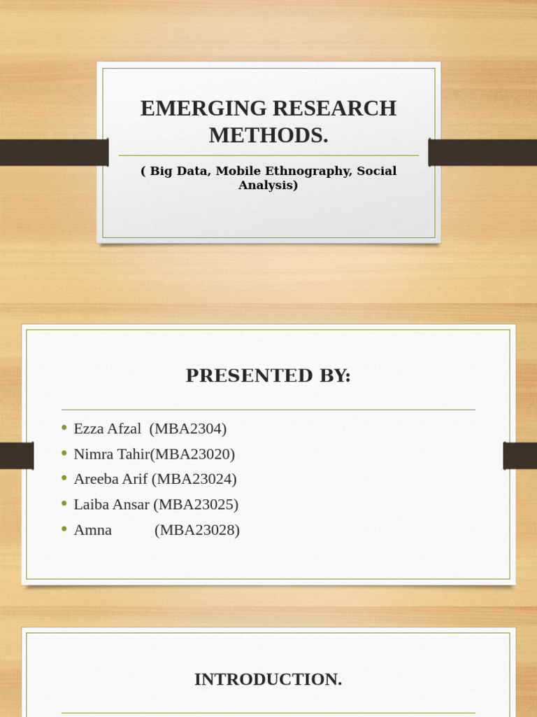 Emerging Research Methods (Final) - 1 | PDF | Popular Culture & Media ...