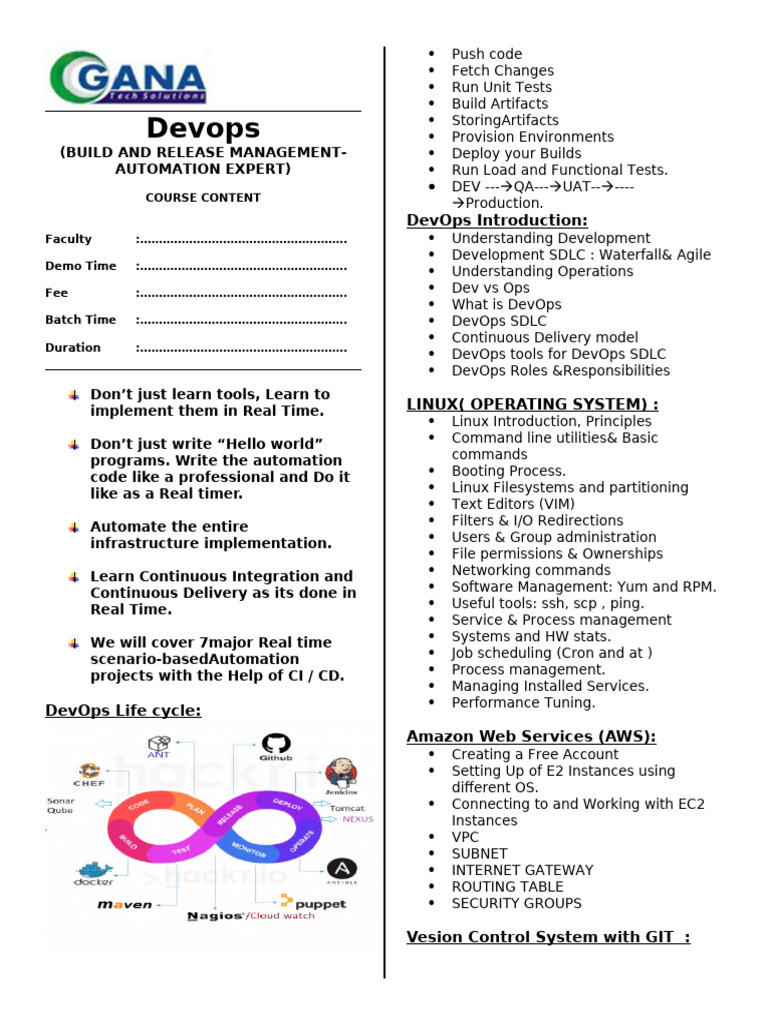 Devops course content pdf version control software