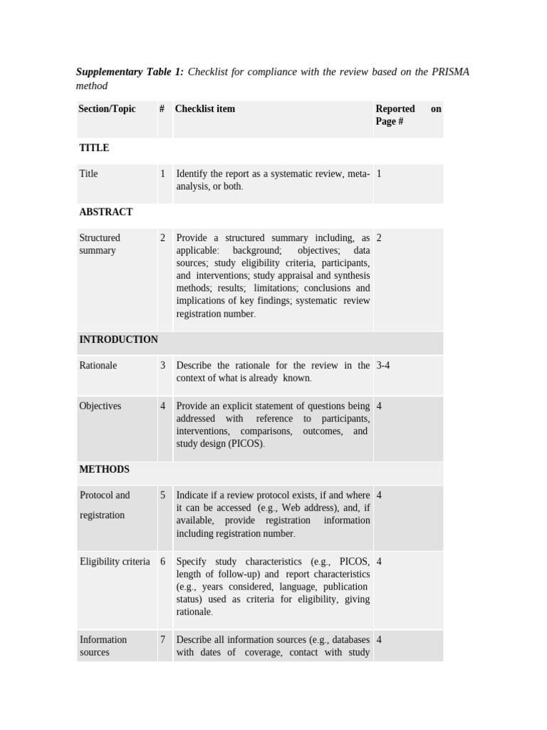 Table 1 | PDF | Systematic Review | Risk