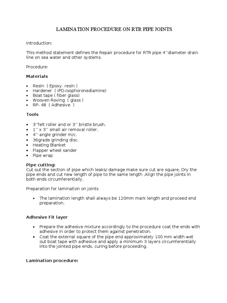 RTR Repair Procedure | PDF