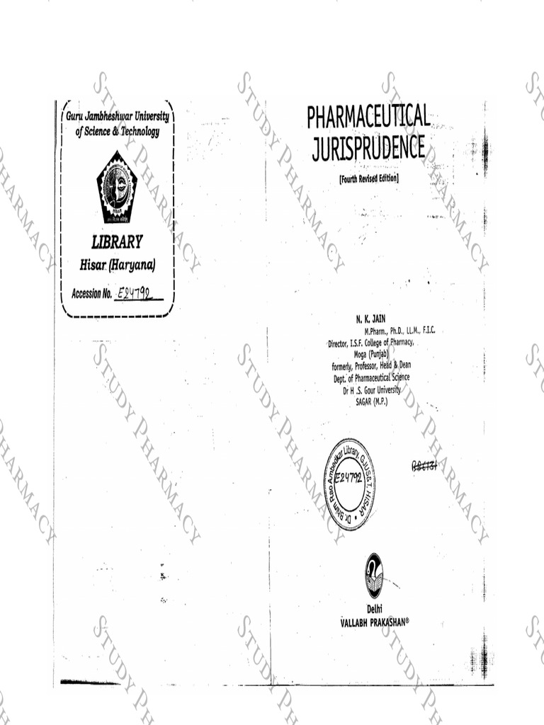 Pharmaceutical Jurisprudence Overview | PDF | Ayurveda | Pharmacy