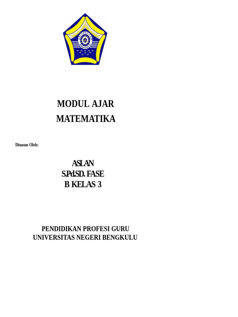 Modul Ajar Matematika Kelas 3 | PDF | Karier & Perkembangan