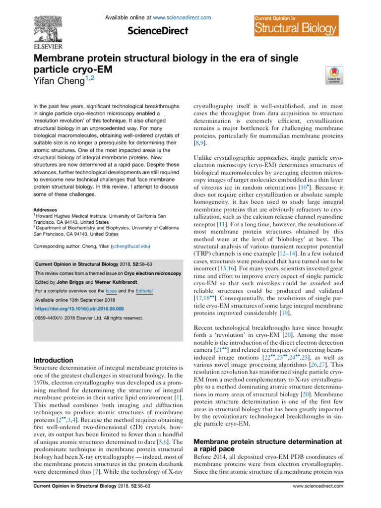 Membrane Protein cryo-EM | PDF | Structural Biology | Proteins