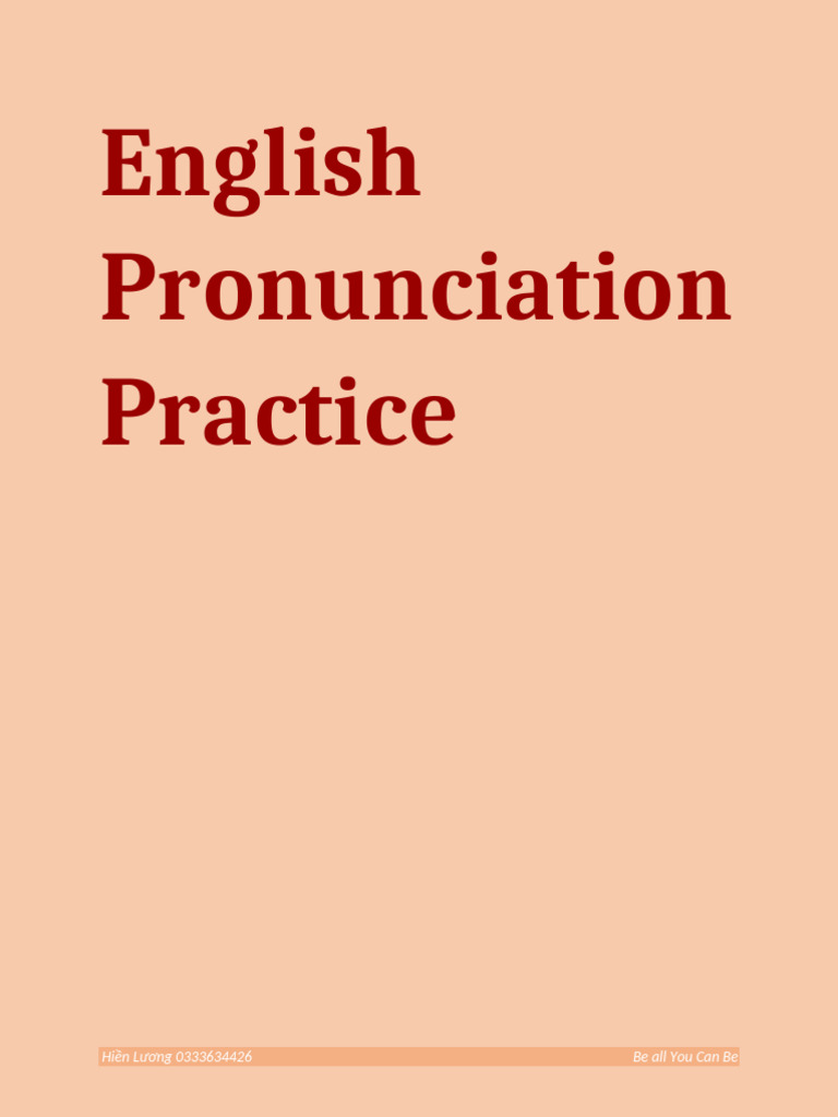English Pronunciation Practice PDF Linguistics