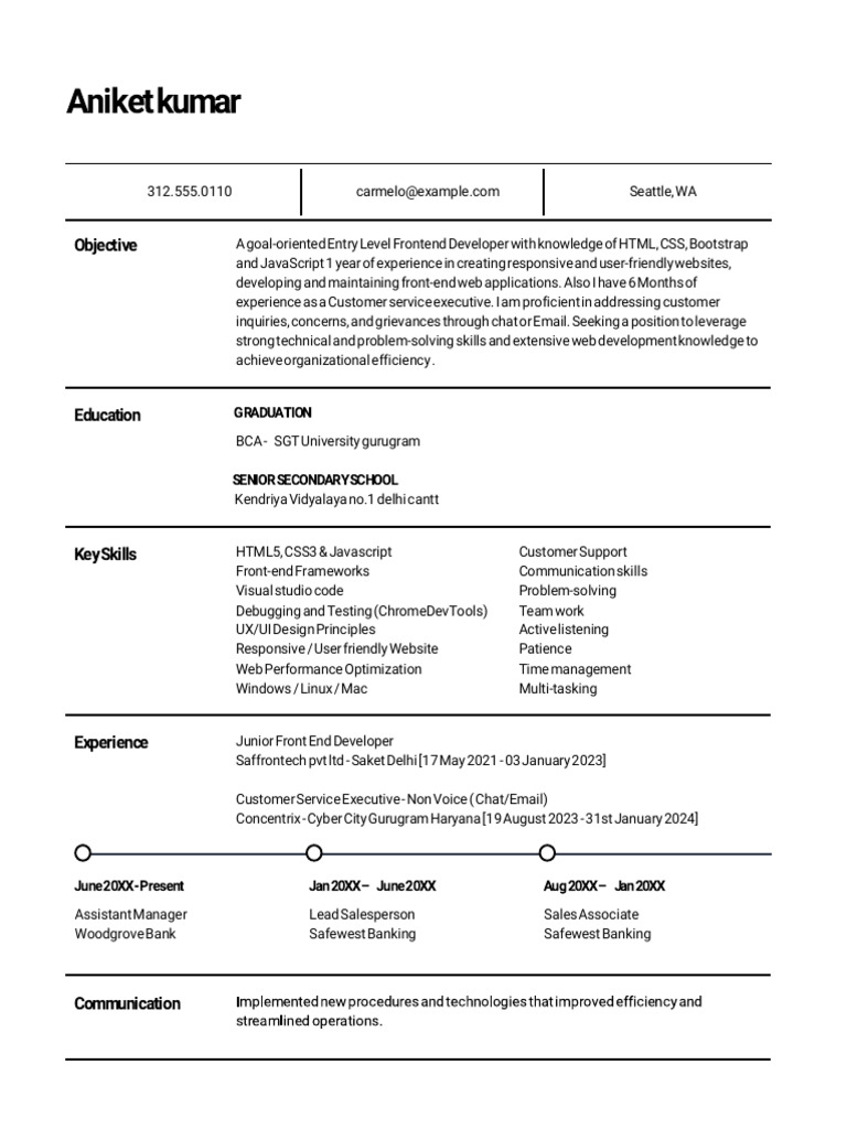 Classic Management Resume | PDF