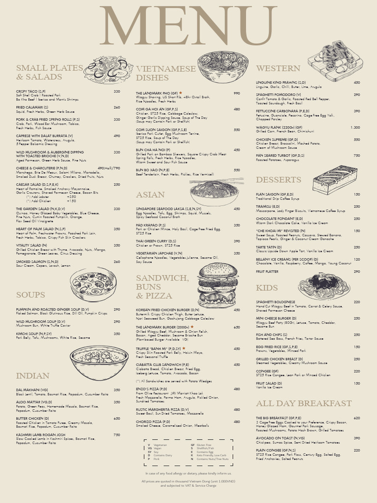 Comprehensive Menu with Dietary Options | PDF | Hamburgers | Salad